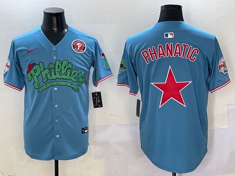 Men Philadelphia Phillies Blank Light Blue Four generations joint name 2025 Nike MLB Jersey style 2
